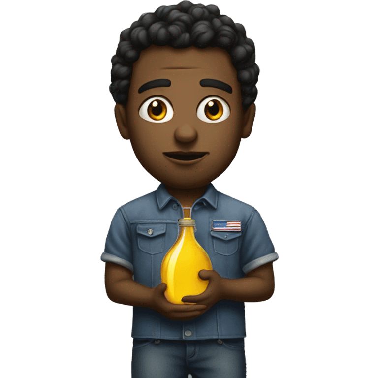 American holding oil photorealistic serious emoji