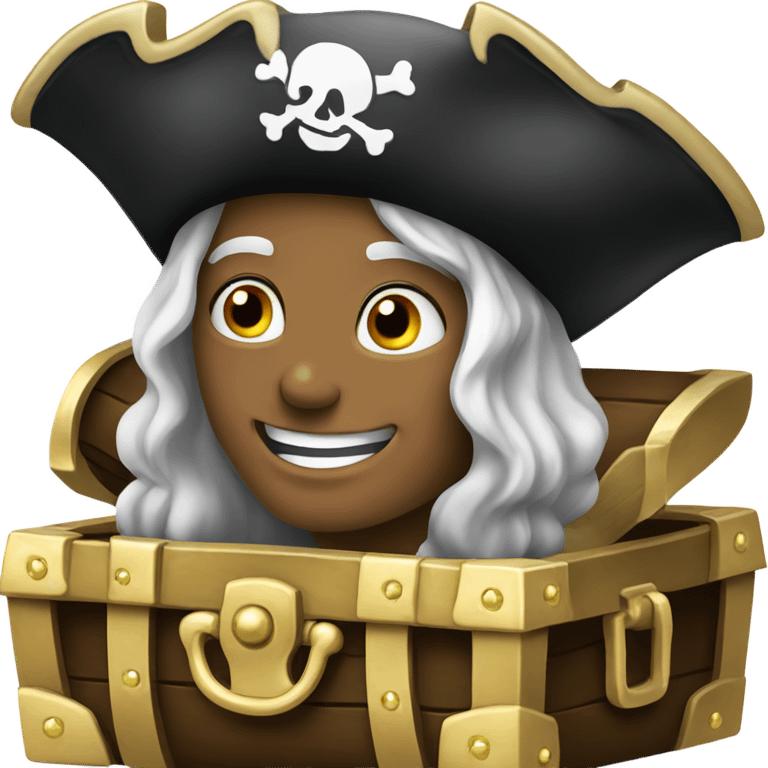 Pirate treasure with diamonds emoji