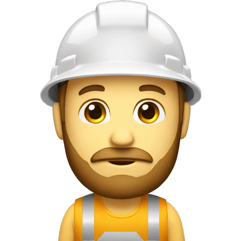 A braver man, with beard, white skin, with a construction hat yellow emoji