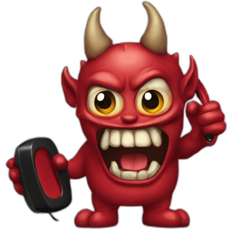 demon with telephone emoji