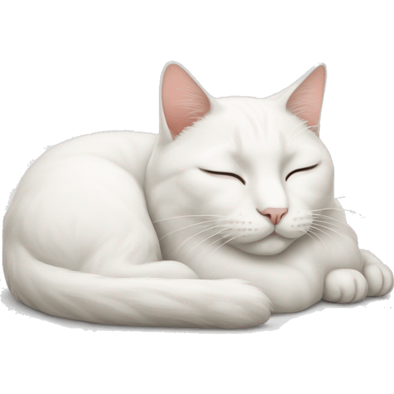 white cat sleeping emoji