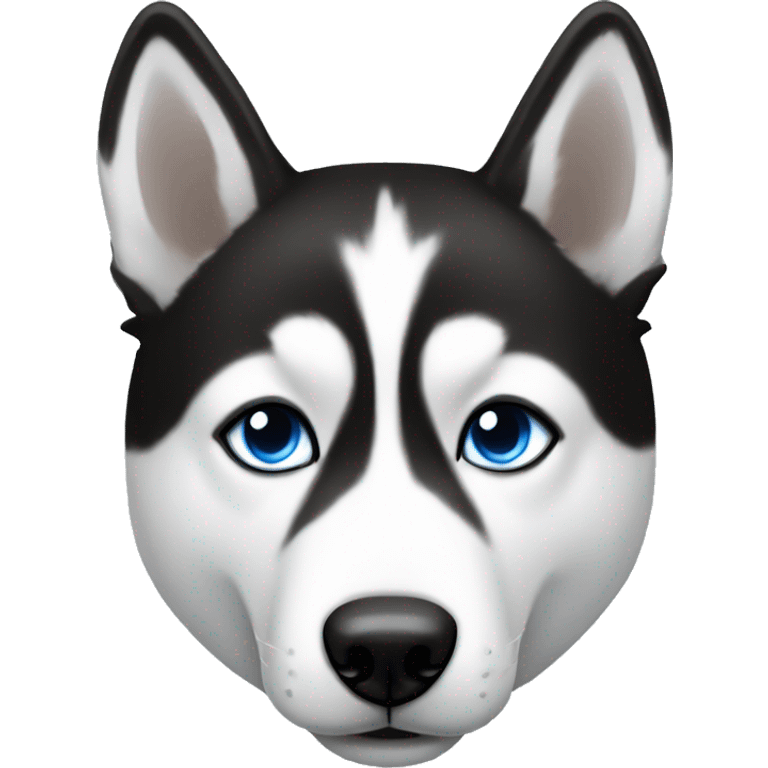 Black and white husky with one blue eye one brown eye emoji