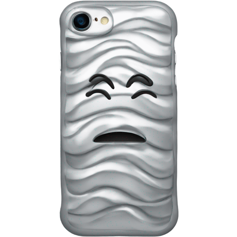 iphone with silver wavy case emoji