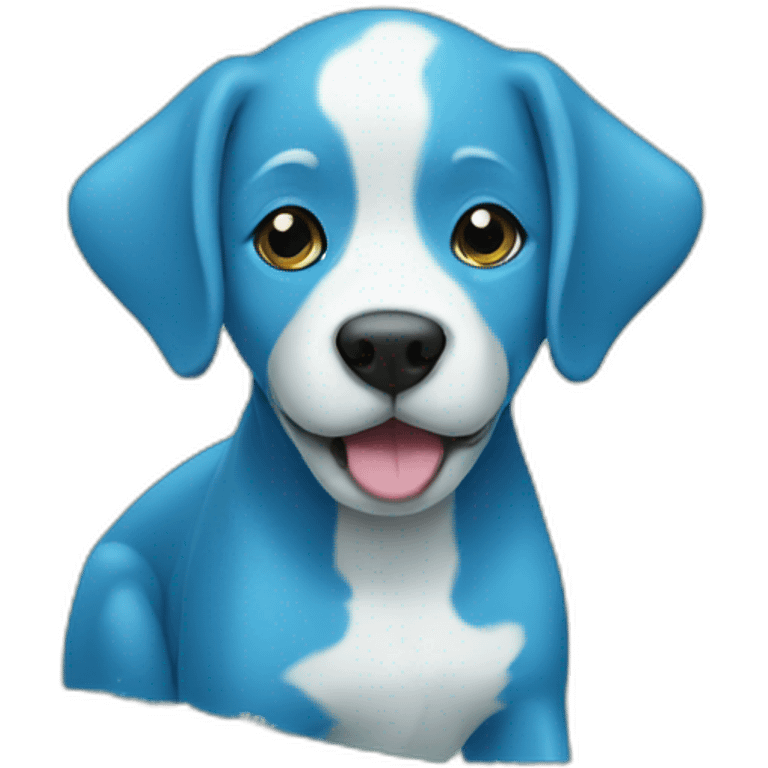 Blue dog on a green dolphin emoji