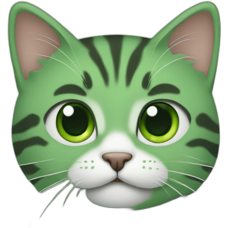 green, cute , cat emoji