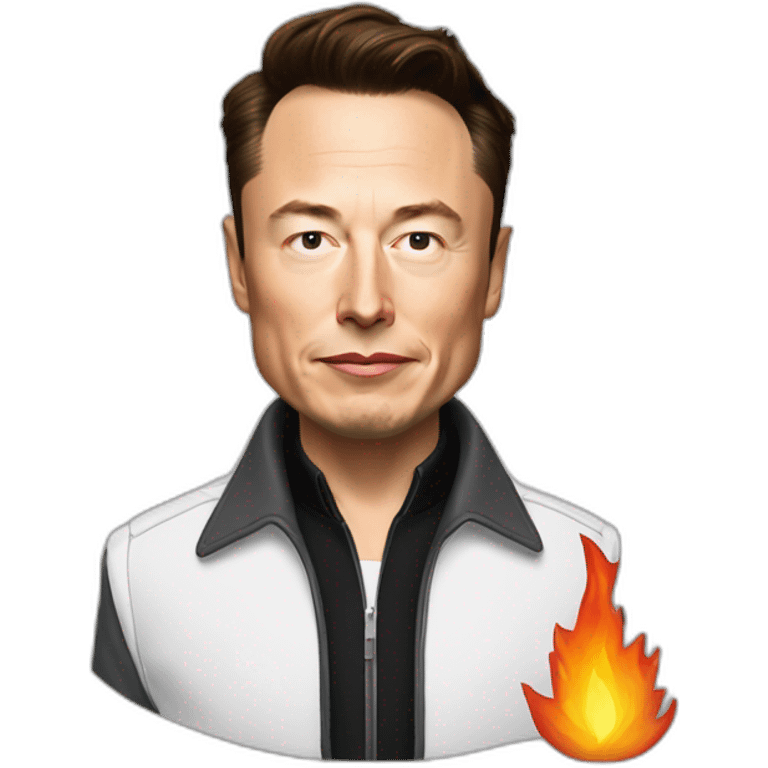 Elon musk avec un lance-flamme emoji