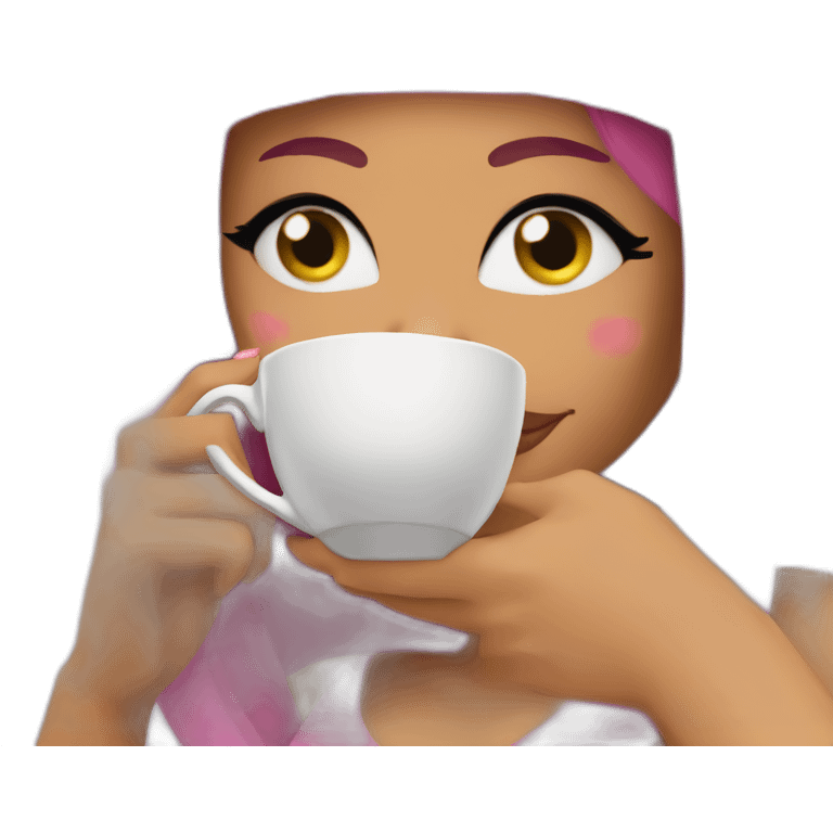 Nicki Minaj sipping tea side eye emoji