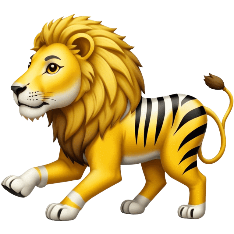 A lion hunting for a zebra  emoji