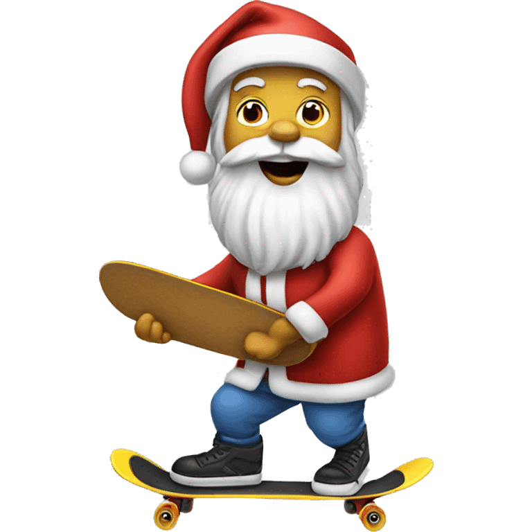 Santa riding skateboard  emoji