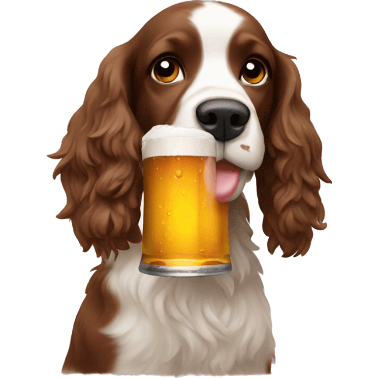 spring spaniel drinking beer emoji