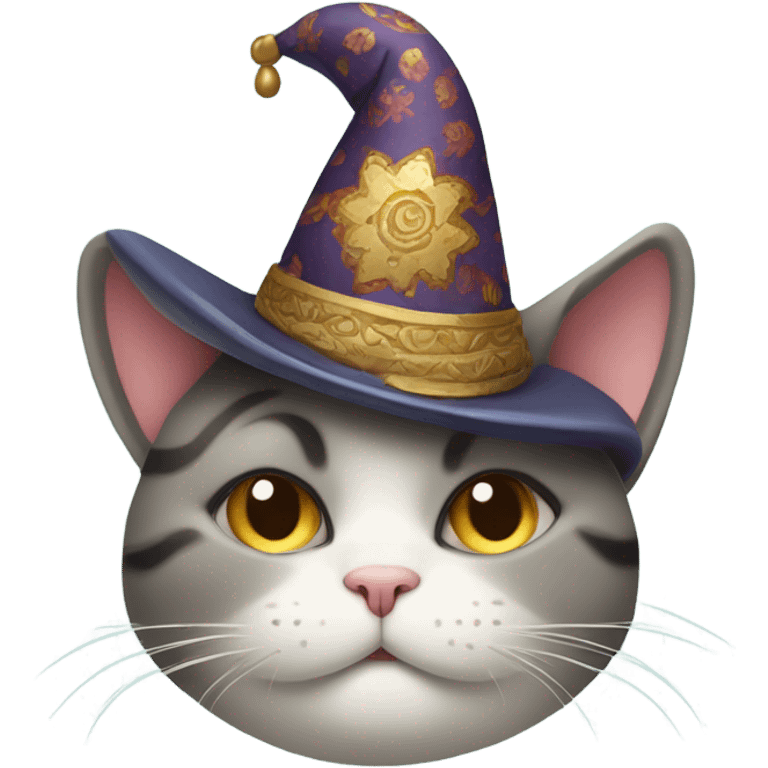 fat cat wearing hat emoji