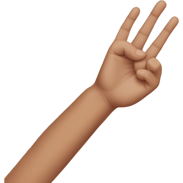 finger next to ring finger and ring finger up but all other fingers down emoji