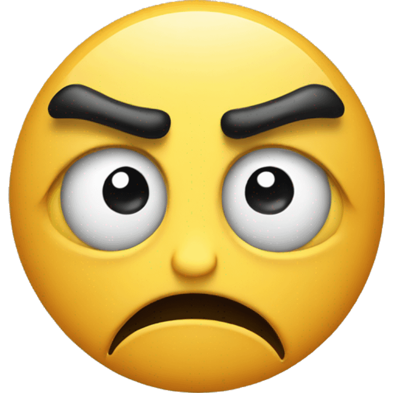 Angry eyes with sad mouth emoji