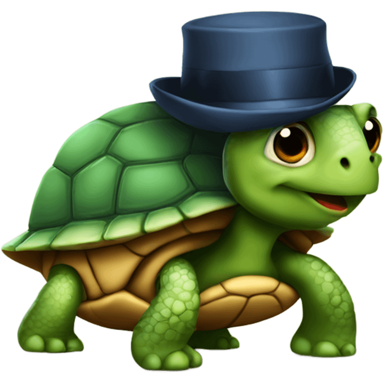 Turtle with hat  emoji