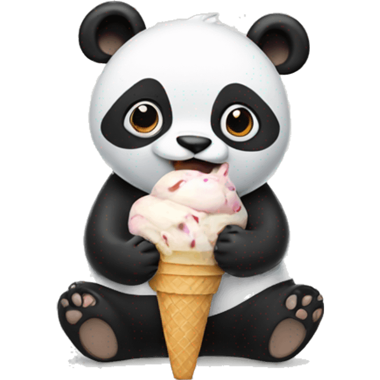 Panda eating ice cream emoji