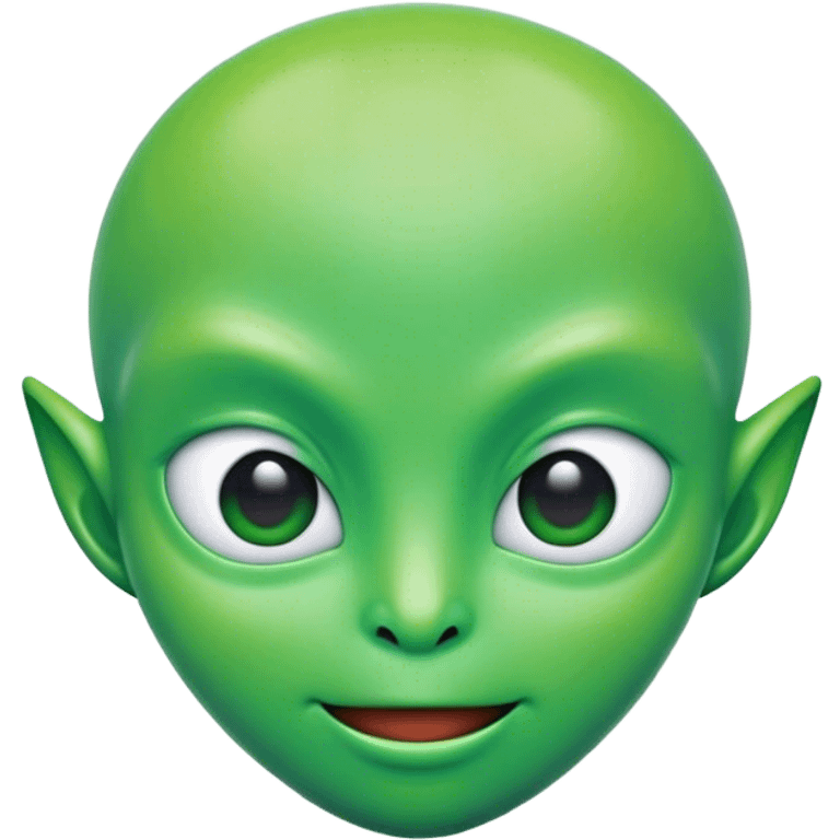 portrait of An alien emoji with a green-colored head and half body. emoji