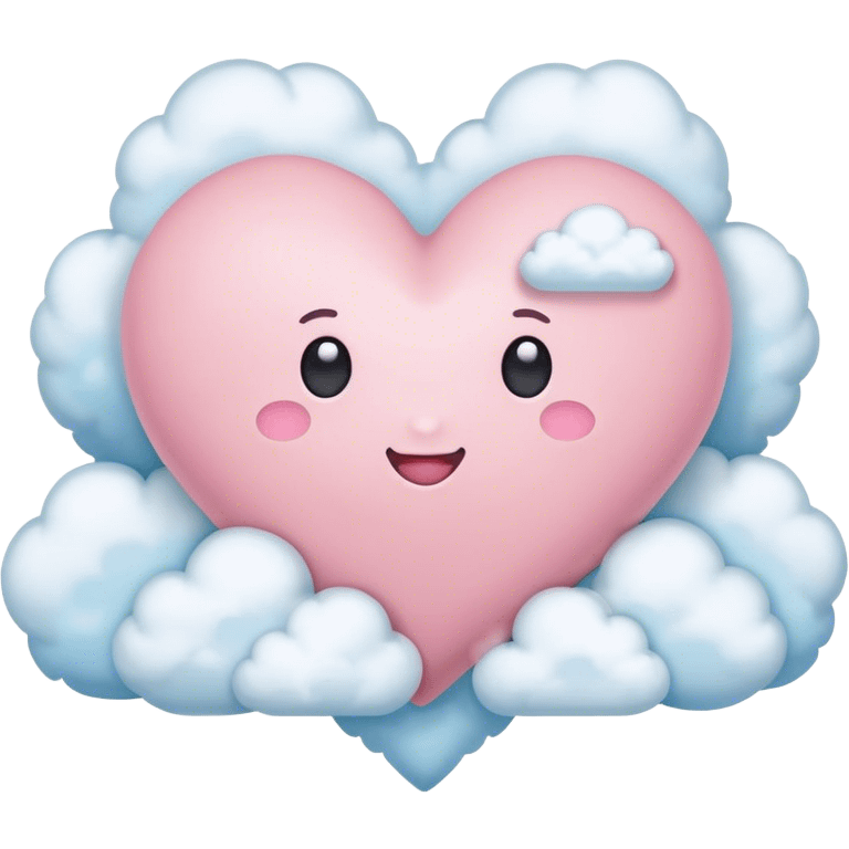 Pastel heart with clouds emoji