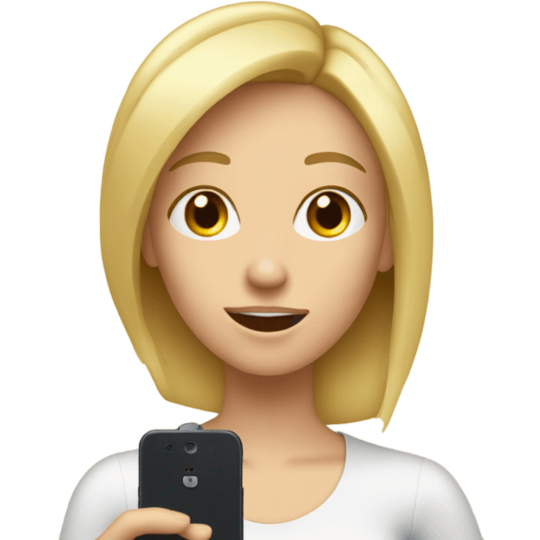 blonde girl recording a voice message emoji