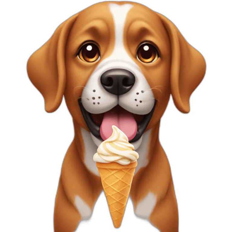 Dog with icecream emoji