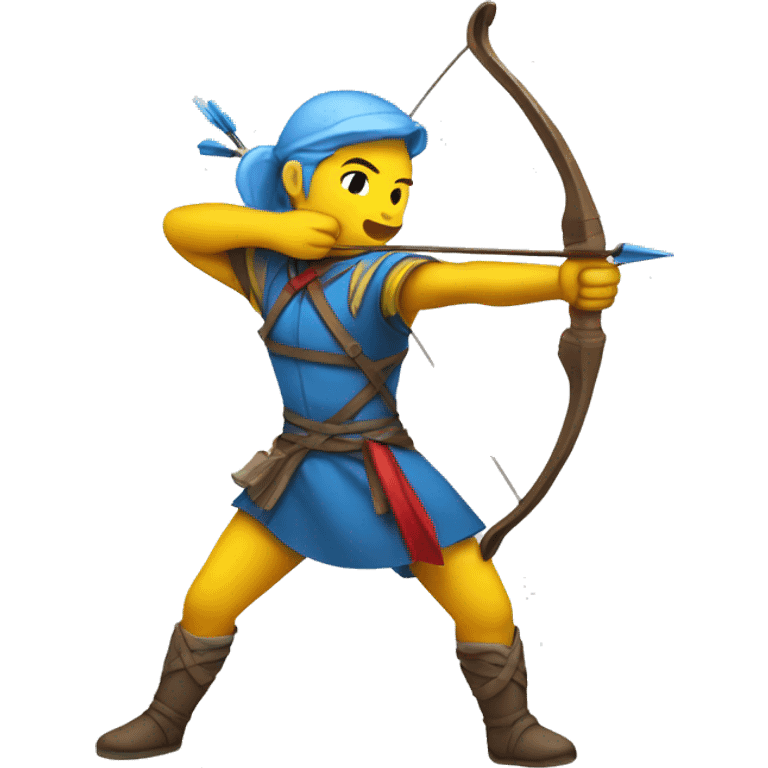 archer red blue and yellow color emoji