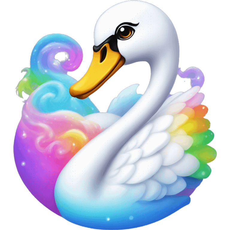 lisa frank swan emoji