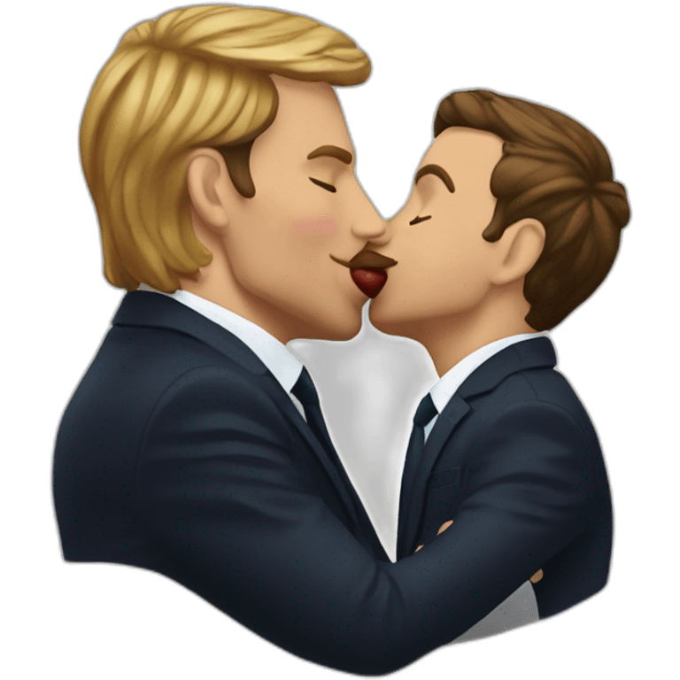 Macron kiss poutine emoji