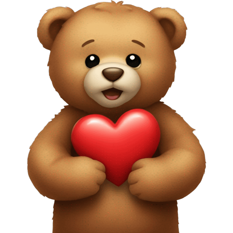 Teddy bear hugging a heart emoji