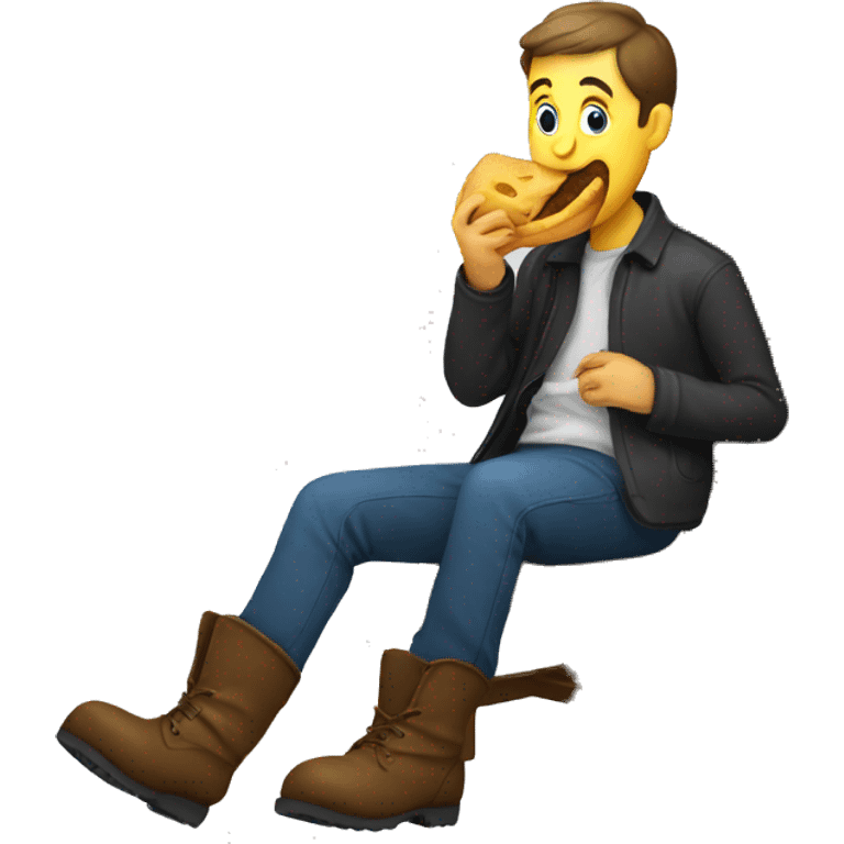 Man eating Boot emoji