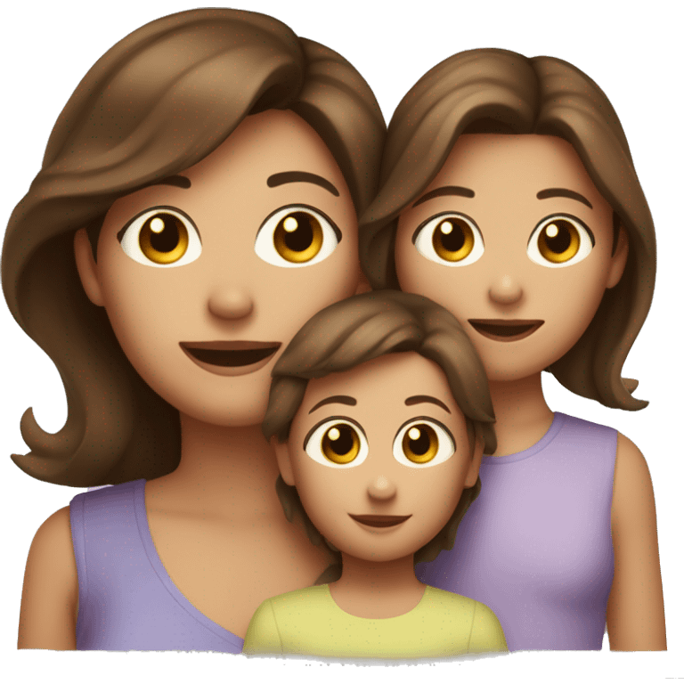 Brown hair mom with a five year old daughter and 1 year old son  emoji