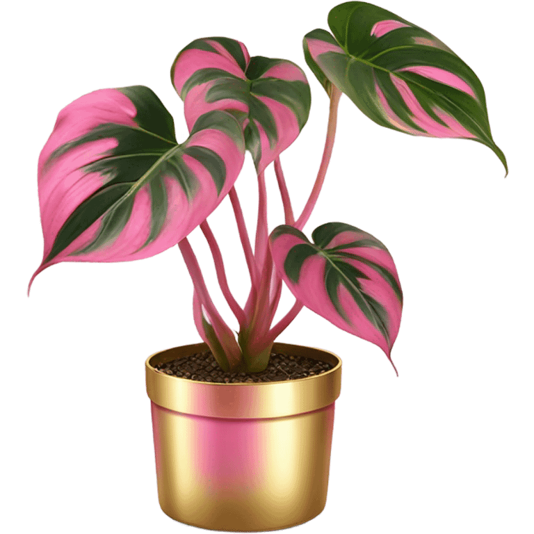 Philodendron pink princess in gold pot emoji