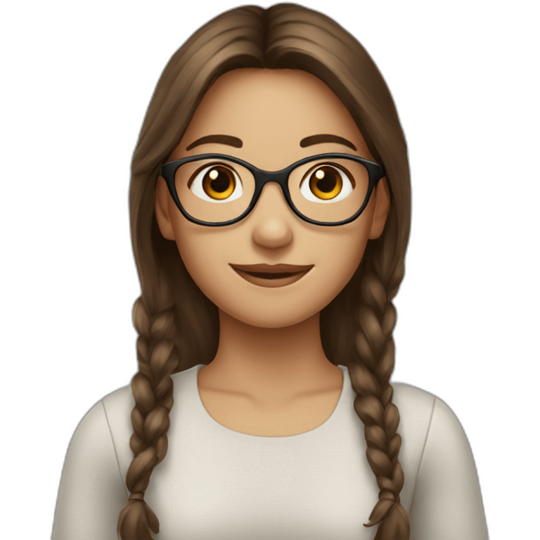 girl with eyeglasses and brown hair emoji