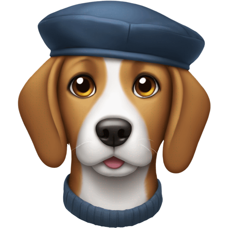 Beagle wearing a beret  emoji