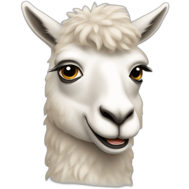 A Happy, tired, motivated and excited lama emoji