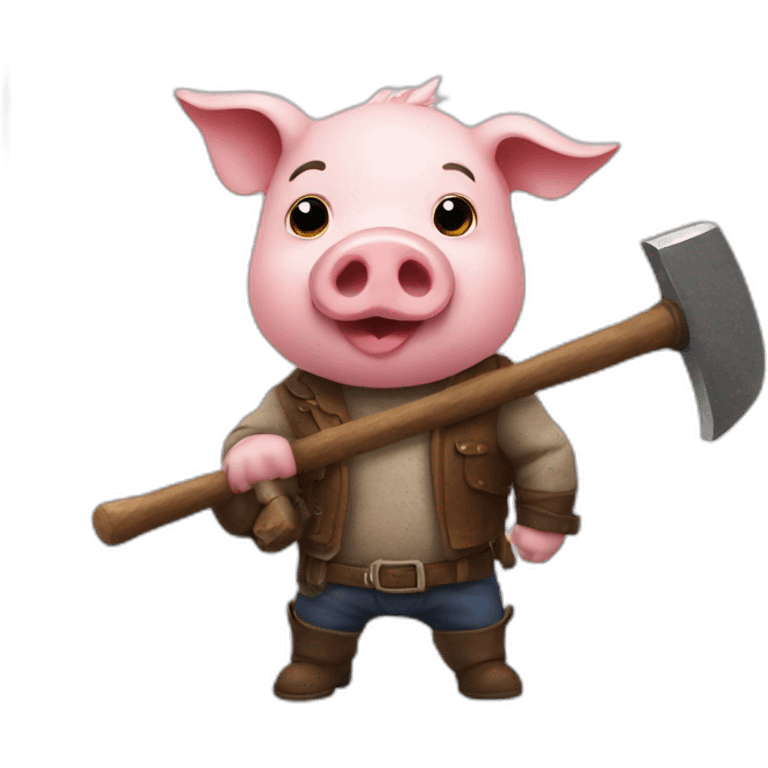 Pig rider with a hammer emoji