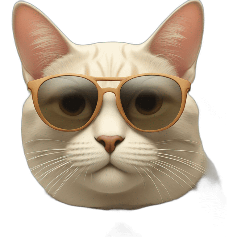 Cat with sunglasses at thé beach-volleys emoji