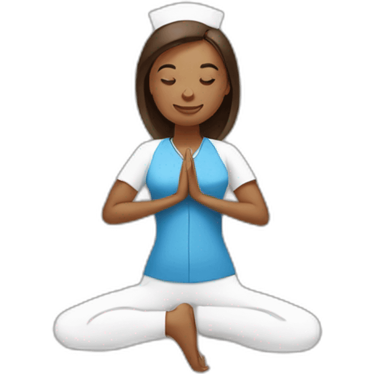 Nurse doing yoga emoji