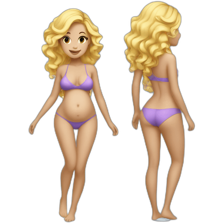 adorable pregnant blond full body women with beach-wave-hair emoji