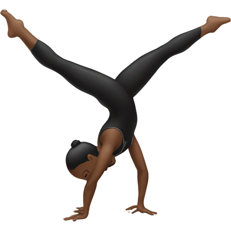 black gymnast doing handstand emoji