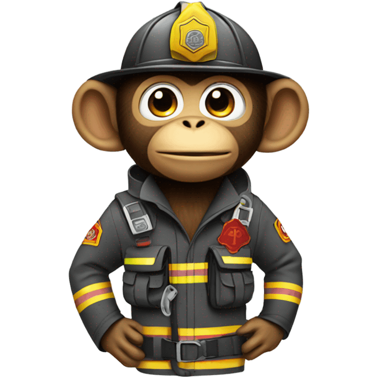 Monkey firefighter with air pack emoji