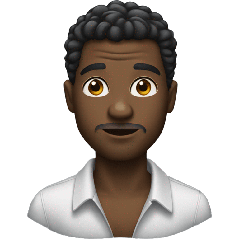 A black guy with a low cut emoji