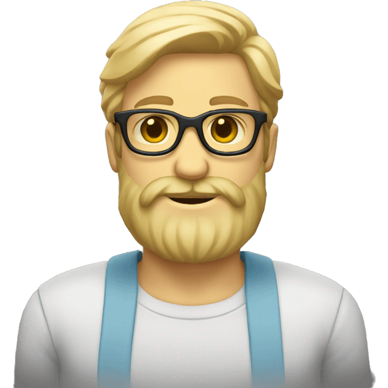 un homme blond avec lunettes et barbe emoji