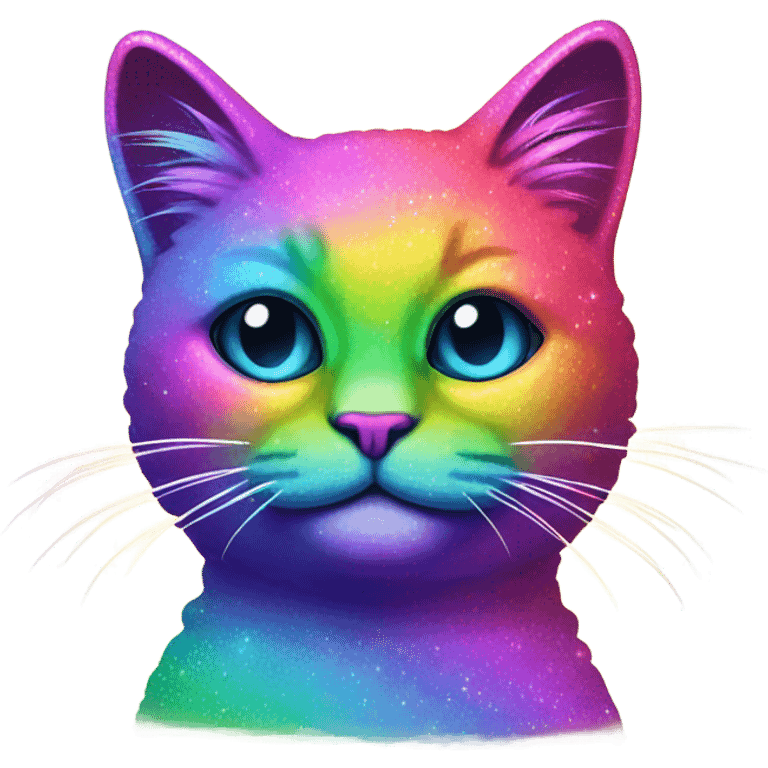 neon rainbow glitter cat emoji