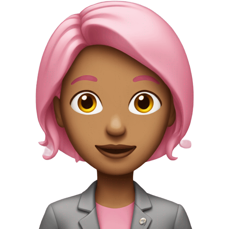 secretry women white with pink loose hair in pink suit emoji