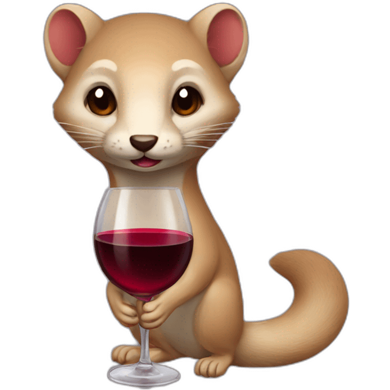 Weasel drink red wine emoji