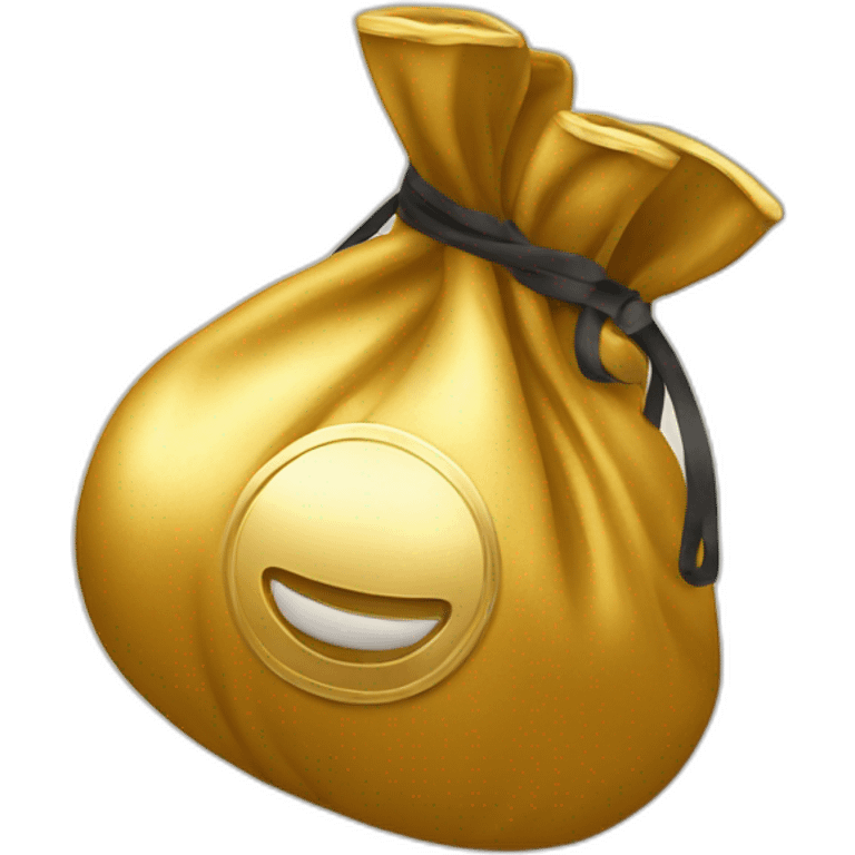 A GOLDEN MONEY BAG with kick boxing gloves emoji