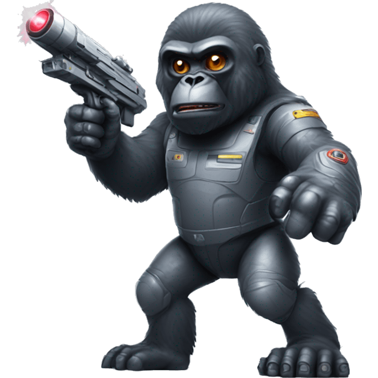 Space gorilla with a laser gun emoji