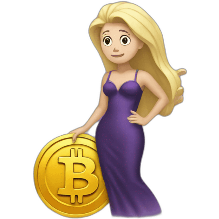 Ursula carring a Bitcoin emoji