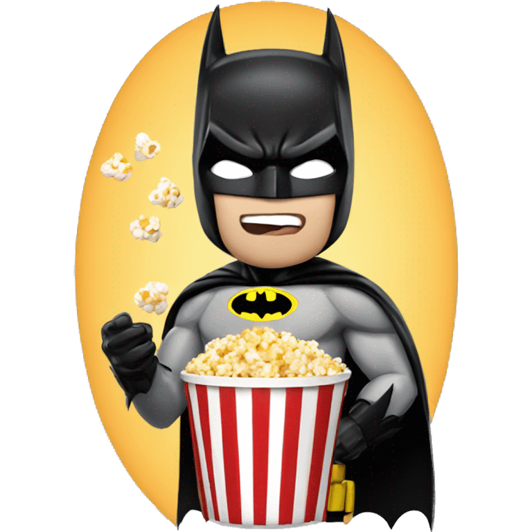 Batman eating pop corn emoji