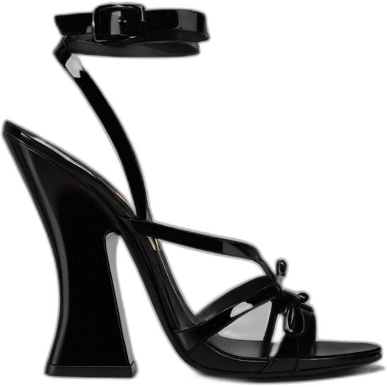 Ysl TRIBUTE heel SANDAL black PATENT LEATHER emoji