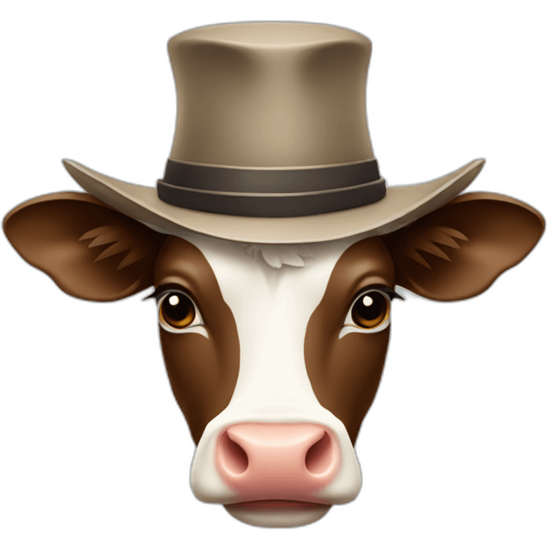 Cow with a hat emoji